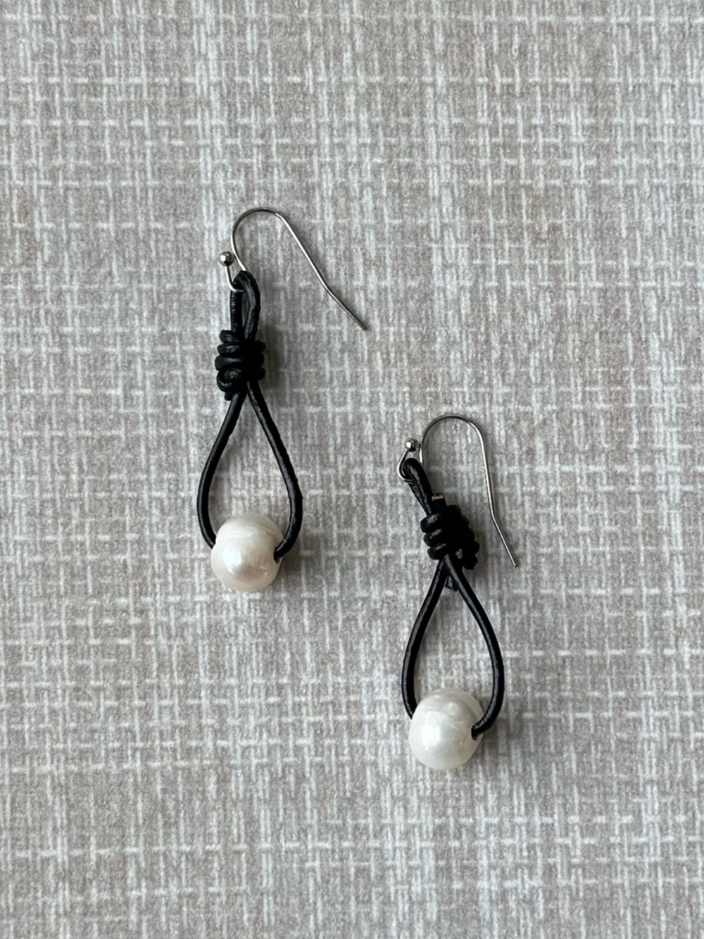 NWOT Polo Ralph Lauren Leather and Pearl Earrings